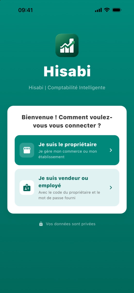 Hisabi iPhone — Connexion