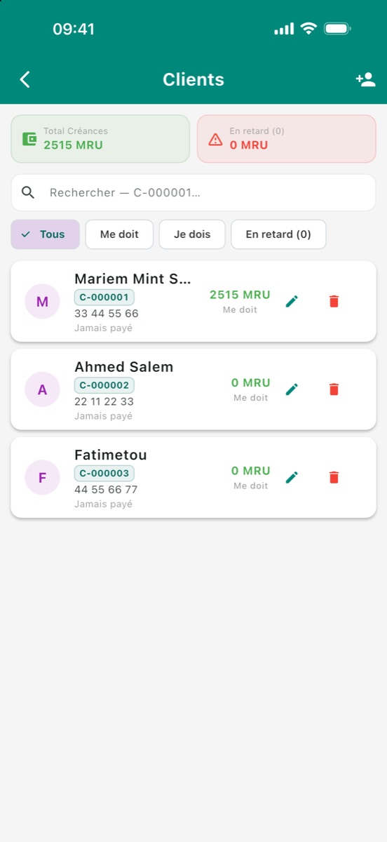 Hisabi iPhone — Clients